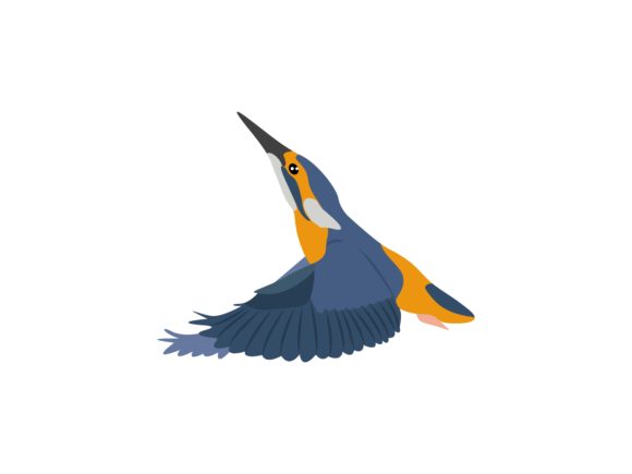 Alcedinidae Bird Flaying Up Animal: A Bold Design Asset