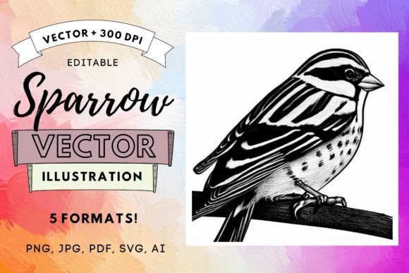 Animal Vector Illustration of a Sparrow: A Design Asset with Personality