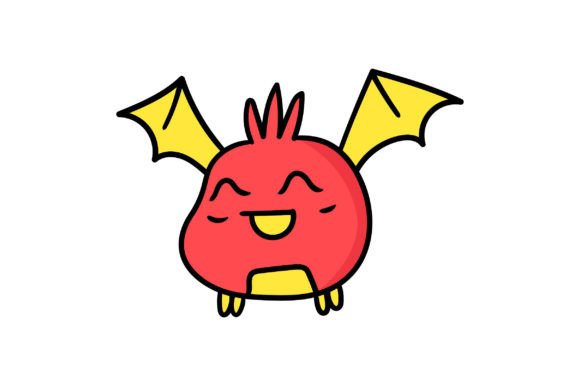 Animal with Bat Wings with Funny Face: A Playful Design Asset