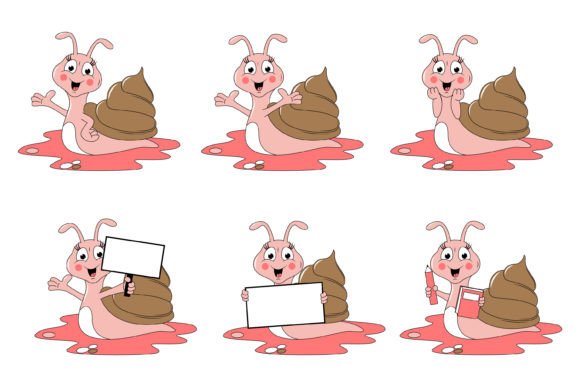 Charming Cute Snail Cartoon Illustration for Creative Projects