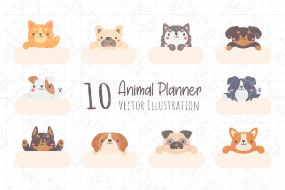 Charming Pet Animal Frame Clipart: 10 Versatile PNGs for Your Projects