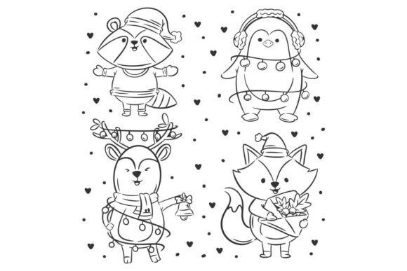 Christmas Animal Character Collection: A Festive Design Asset