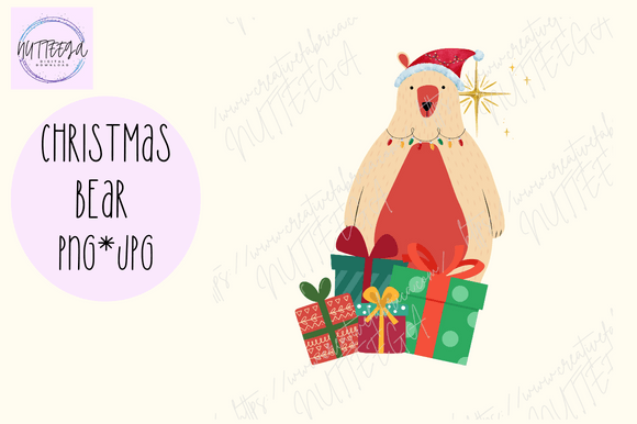 Christmas Yellow Bear Png Animal Png Jpg: Your Festive Design Asset