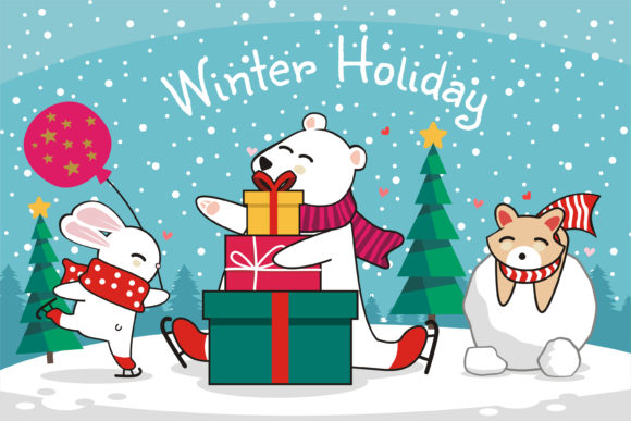 Cute Animal Christmas Winter: A Festive Design Asset