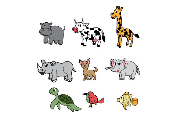 Cute Drawing Animal Colorful: A Playful Asset for Modern Brands