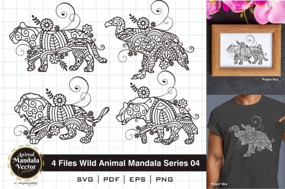 Wild Animal Mandala Series 04: Captivating Digital Art for Modern Creators